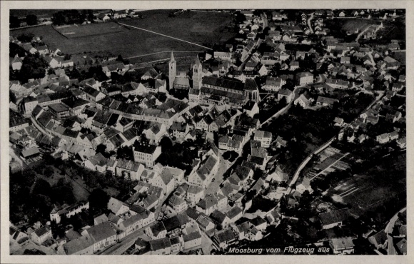 Postcard Moosburg an der Isar Upper Bavaria, aerial photograph