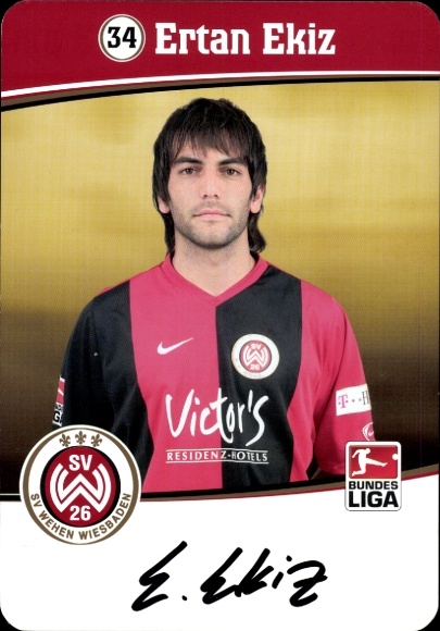 Autogrammkarte Fußballer Ertan Ekiz, SV Wehen Wiesbaden, Autogramm