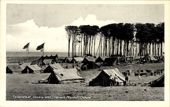 Ak Dänisch Nienhof Schwedeneck in Schleswig-Holstein, Falkenstaat Unsere Welt