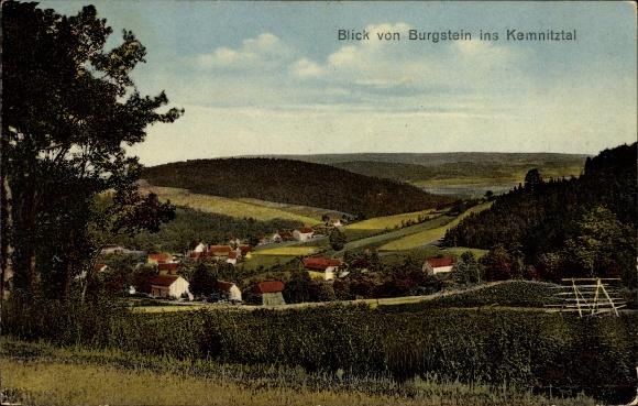 PC Burgstein Weischlitz in Vogtland, panorama, Kemnitztal