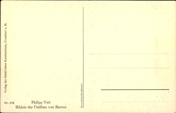 Artist Postcard Veit, P., portrait of Baroness von Bernus