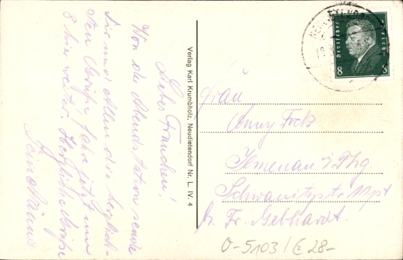Postcard Neudietendorf in Thuringia, Sisters' House of the Moravian Church, Inn of the Moravian Church, Greetings