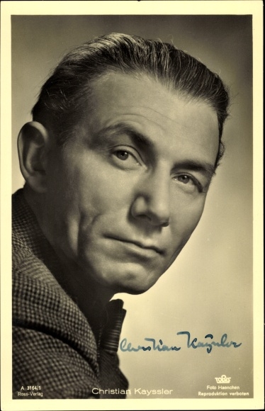 Postcard actor Christian Kayssler, portrait, Ross Verlag 3164/1, autograph