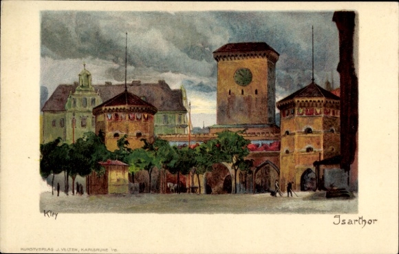 Artist Chromo-Litho Kley, Heinrich, Munich, Isartor