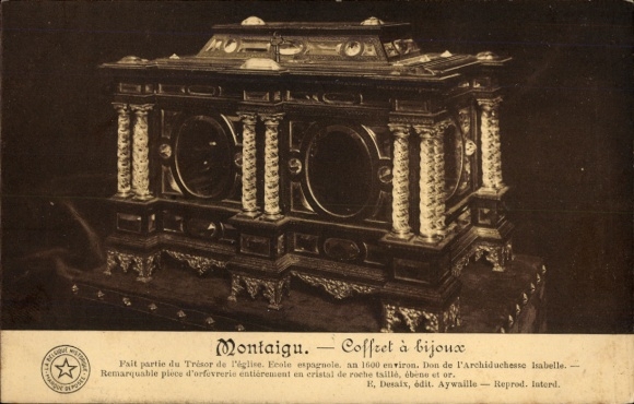 KP Montaigu Vendee, szkatułka na biżuterię, skarb kościelny, szkoła hiszpańska, 1600, kryształ, heban