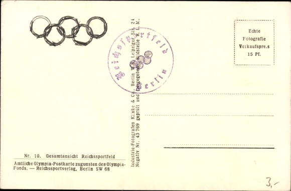 Postcard Berlin Charlottenburg Westend, Reichssportfeld, aerial photograph