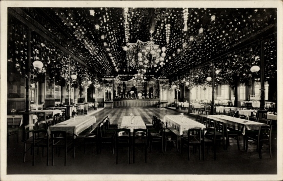 Postcard Zwönitz in the Ore Mountains Saxony, Ballhaus Feldschlößchen, called Wind, interior view