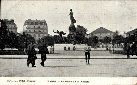 Postcard Paris, Place de la Nation, monument