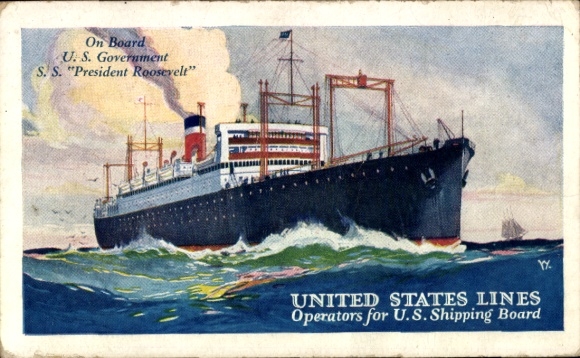 Ak-stoomboot SS President Roosevelt, United States Lines
