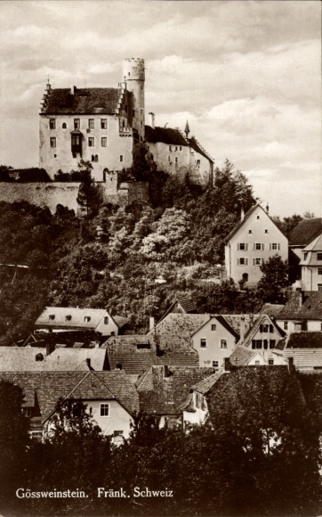 Ak Gössweinstein Gößweinstein in Oberfranken, Teilansicht, Burg