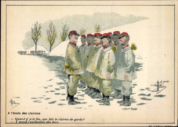 Artist PC Guillaume, Albert, French soldiers, soldier's life, trumpeter