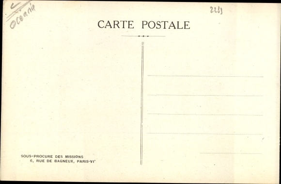 Postcard Rua Sura Salomon Inseln, The First Catholic Station, Missions of Marist Fathers