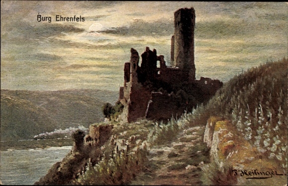 Künstler Ak Heilinger, Rüdesheim am Rhein, Ehrenfels