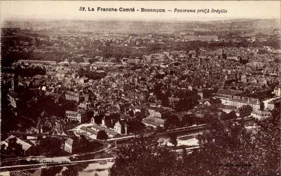 Ak Besançon Doubs, Panorama von  La Franche-Comté, Blick von Brégille