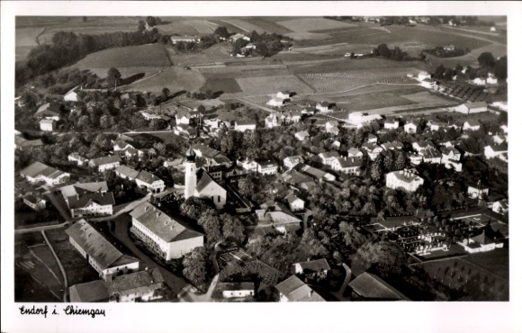 Postcard Bad Endorf in Chiemgau Upper Bavaria, aerial photograph