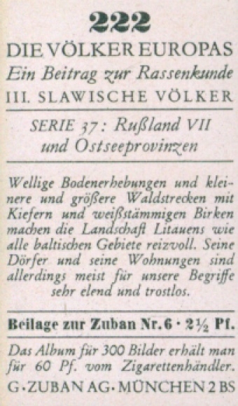 Collection picture The peoples of Europe, A contribution to racial science, 222 Lithuanian peasant from Grodno