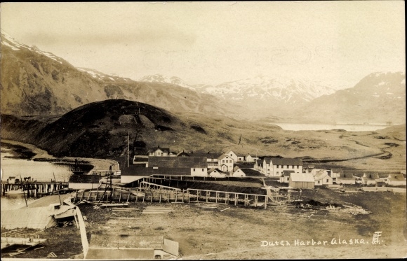 foto Ak Dutch Harbor Alaska USA, zicht op de plaats