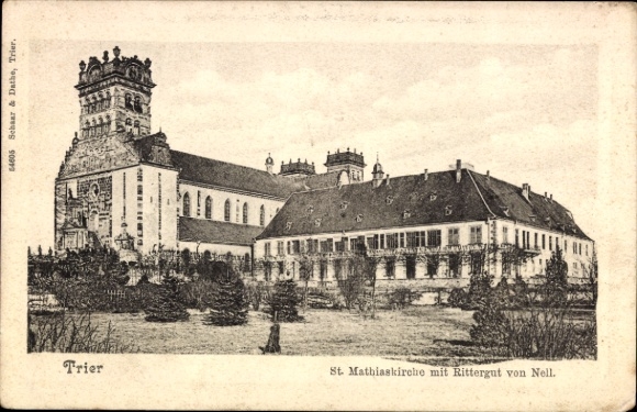 Ak Trier an der Mosel, St. Mathiaskirche, Rittergut von Nell, Trier