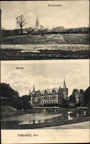 Postcard Paffendorf Bergheim an der Erft, Totale, Schloss