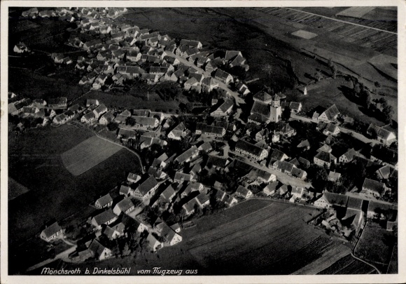 Postcard Mönchsroth in Middle Franconia, aerial photograph