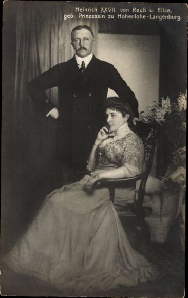 Ak Heinrich XXVII. von Reuß und Elise, geboren Prinzessin zu Hohenlohe-Langenburg
