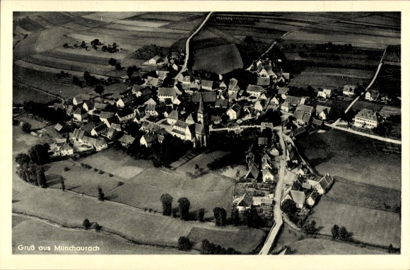 Ak Münchaurach Aurachtal in Midden-Franken, luchtfoto
