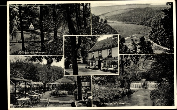 Postcard Erkrath in North Rhine-Westphalia, Düssel waterfall, Neander cave inn, Neandertal