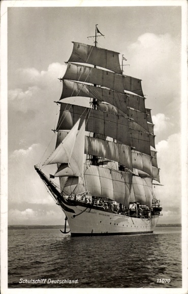 Ak Schulschiff Deutschland, Segelschiff