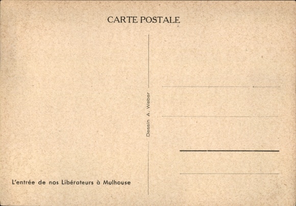Artist Postcard Mulhouse Mulhouse Alsace Haut Rhin, Entry of the Liberators, Liberation, Tanks