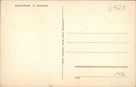 Postcard Lauterbach in Hesse, gymnasium