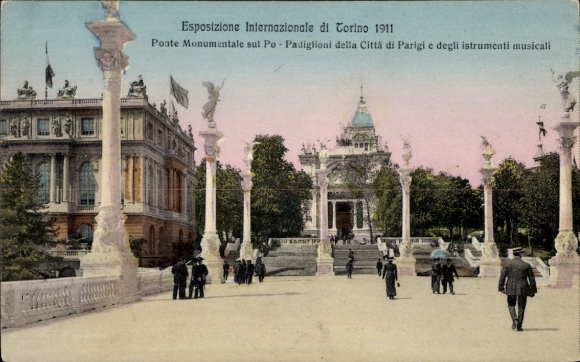 PC Torino Turin Piemonte, World Exhibition 1911, Ponte Monumentale sul Po