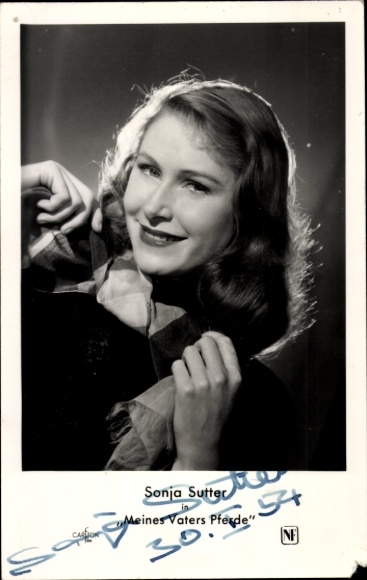 Ak Schauspielerin Sonja Sutter, Portrait, Film Meines Vaters Pferde, Autogramm