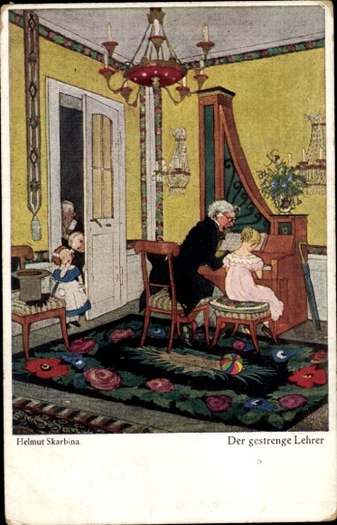 Artist PC Skarbina, Helmut, The strict teacher, piano teacher, children