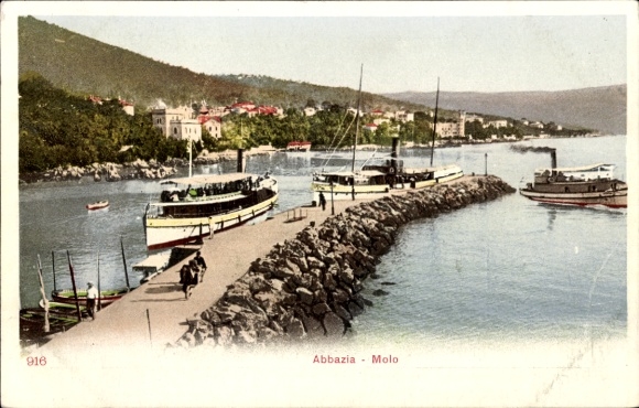 KP Opatija Abbazia Chorwacja, port, parowiec