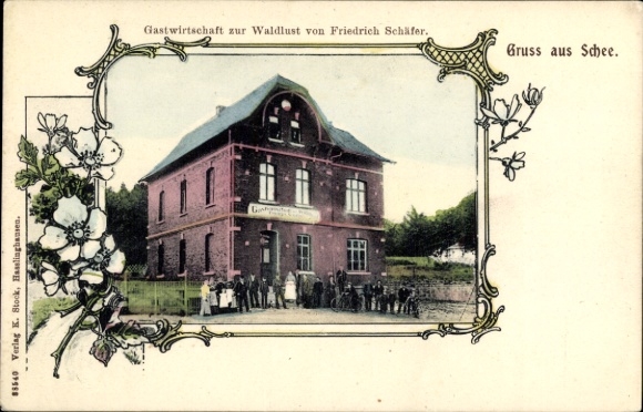 Passepartout Postcard Schee Sprockhövel North Rhine-Westphalia, Gastwirtschaft zur Waldlust