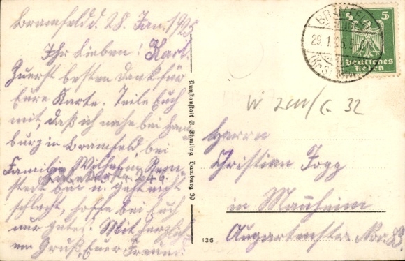 Postcard Hamburg Wandsbek Bramfeld Hellbrok, Lübeckerstraße, Peace Oak, School, Town Hall, Lake