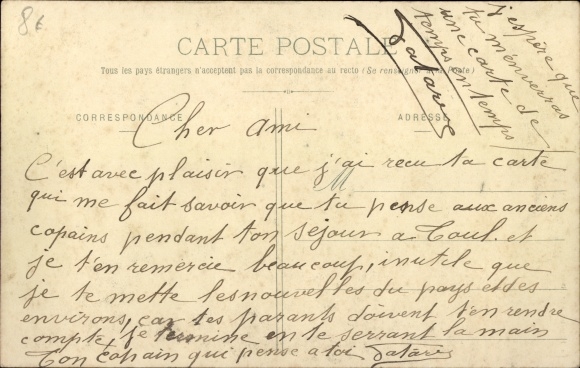 Postcard Ezy Eure, town views, souvenir, general view