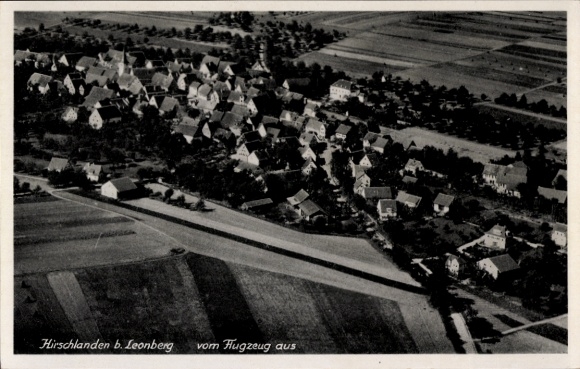 Postcard Hirschlanden Ditzingen in Württemberg, aerial photograph