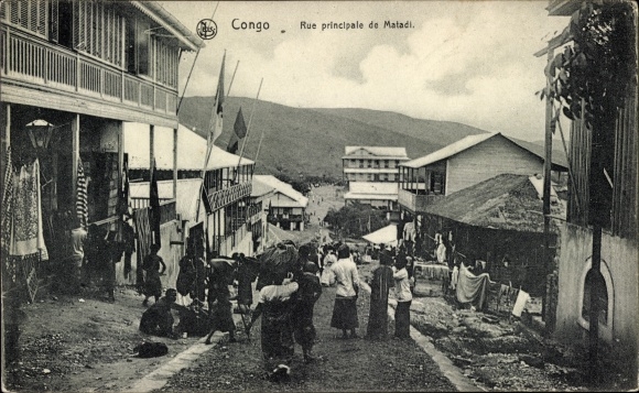Ak Matadi DR Kongo Zaire, Rue principale, Straßenpartie