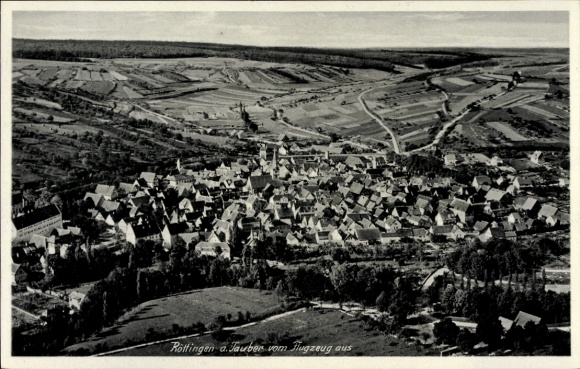 Postcard Röttingen an der Tauber Lower Franconia, aerial photograph