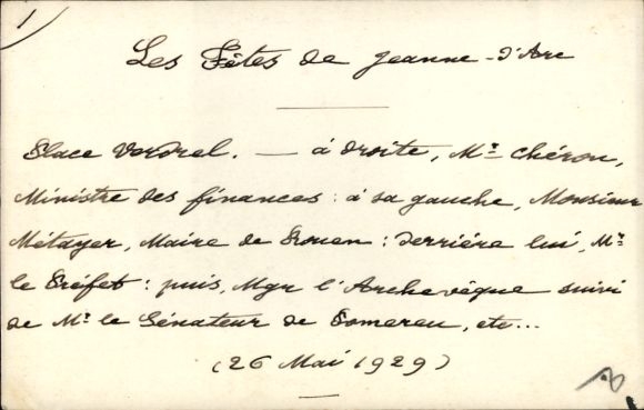 Photo Jeanne d'Arc Fest, Minister visiting, 1929