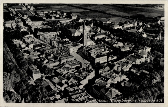 Postcard Pfarrkirchen in Niederbayern, aerial photograph