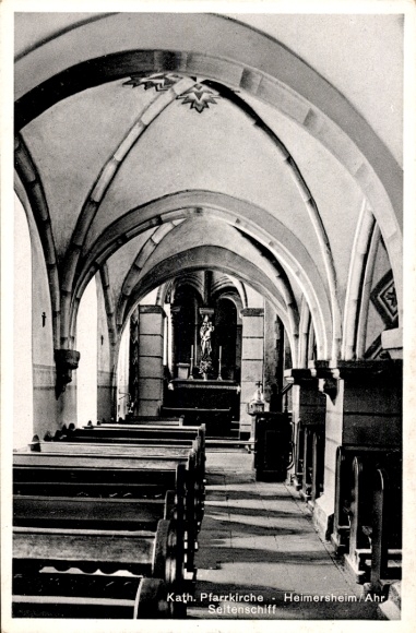 Ak Heimersheim Bad Neuenahr Ahrweiler Rheinland Pfalz, Seitenschiff der Katholischen Pfarrkirche