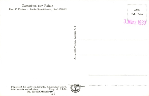 Postcard Berlin Köpenick Schmöckwitz, aerial photograph