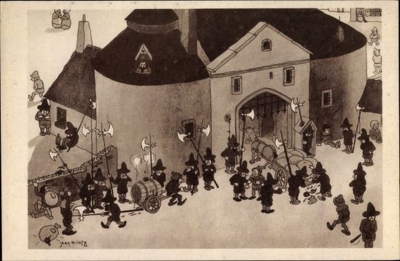 Artist PC Dratz, Jean, Chicago, Pictoresque Belgium, World Exhibition 1933, primitive gangsters