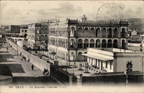 Postcard Oran Algeria, The new barracks