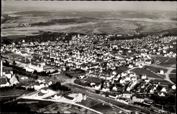 Postcard Wendlingen am Neckar Baden Württemberg, aerial photograph