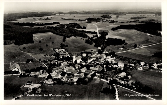 Ak Feldkirchen Westerham Oberbayern, Luftaufnahme