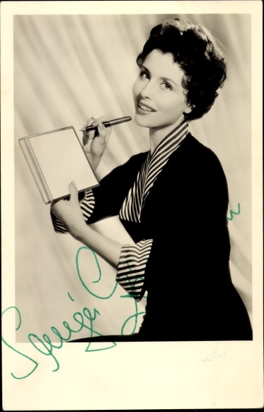 Ak Schauspielerin Sonja Ziemann, Portrait, Montblanc Füller, Autogramm