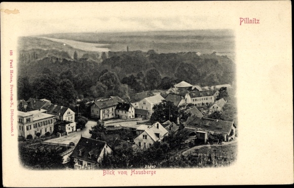 Postcard Dresden Pillnitz, view from Hausberge